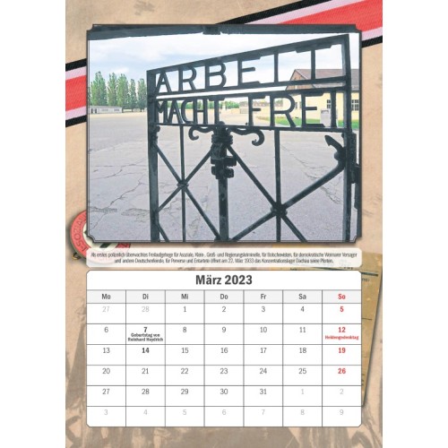 Kalender: Die Schrecken des Nationalsozialismus – 2023