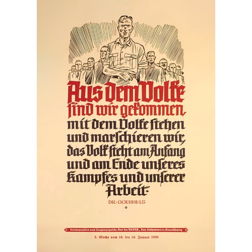 Plakat „Aus dem Volke ...“ (Dr. Joseph Goebbels)